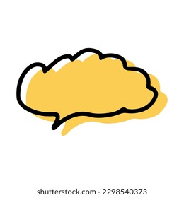 Simple sketch line style  element. Doodle cute ink  pen two-tone cloud on white  background. Doodle cloud. Vector illustration.