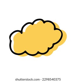 Simple sketch line style  element. Doodle cute ink  pen two-tone cloud on white  background. Doodle cloud. Vector illustration.