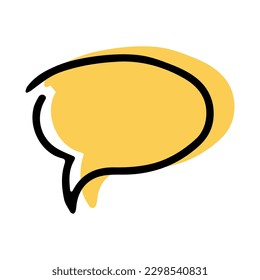 Simple sketch line style  element. Doodle cute ink  pen  Speech Bubble icon  on white  background. Doodle  Speech Bubble icon.  Vector illustration.