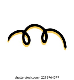 Simple sketch line style  element. Doodle cute ink  pen spring, spiral  on white  background. Doodle  spring, spiral.  Vector illustration.