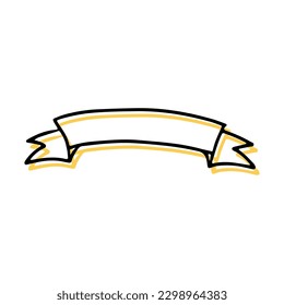Simple sketch line style  element. Doodle cute ink  pen text title frame, handwriting ribbon  on white  background. Doodle.  Vector illustration.