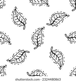 Elemento de estilo de línea de esbozo simple. Doodle lindo lápiz de tinta sobre fondo blanco. Patrón sin fisuras de la hoja de doodle. Concepto ecológico.