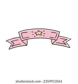 Simple sketch line style element. Doodle cute ink pen text title frame handwriting ribbon on white background. Hand drawn vector colored outline icon.	
