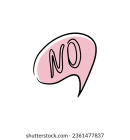 Einfaches Stilelement für Skizzen. Kein Worttext in der Talkform. Doodle Speech Bubble Symbol. Vektorgrafik. Design-Element für Aufkleber, Markierung, Symbol, Symbol, Chat. Rosa Farbe.