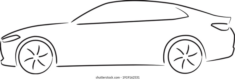 A simple sketch of a sedan car