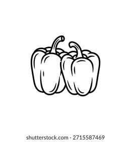Um esboço simples mostrando três pimentões em um design minimalista