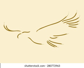 Simple Sketch Of A Soaring Eagle