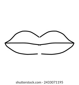 A simple sketch that shapes the lips using curved lines