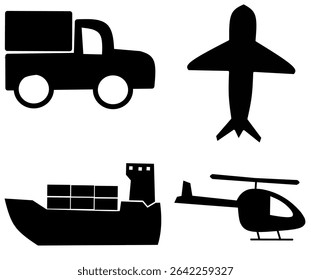 Simple sketch of transportation vehicles