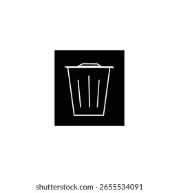 Boceto simple de diseño negro de la papelera