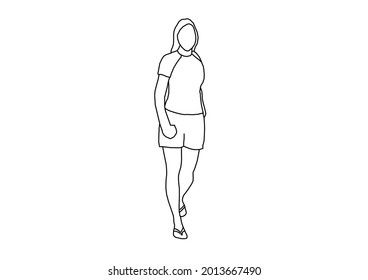 Simple sketch vector design of a girl