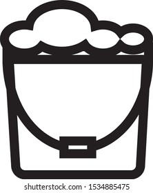 simple sketch vector, scrub bucket icon