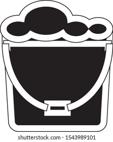simple sketch vector, scrub bucket icon