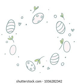 Simple sketchy easter wreath