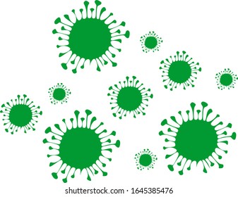 Simple sketchy image of a virus cell in different styles.