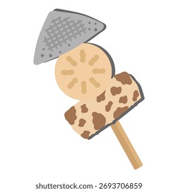Einfaches schiefer hölzernes Illustrationsmaterial