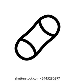 Icono simple de la línea de esquí aislado en un fondo blanco