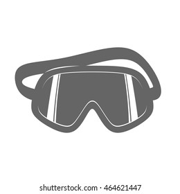 Simple ski mask with reflection. Snowboarding protective glasses. Vector illustration