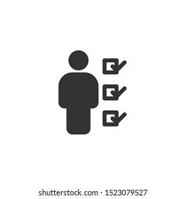 Simple skills icon in solid style design on white background. Related to business, office, recruitment, job, website or mobile app and user interface. Vector Illustration Pixel Perfect 48x48.