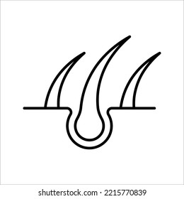 Simple skin and hair line icon. Symbol and sign vector illustration design on white background. EPS 10