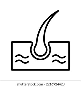 Simple skin and hair line icon. Symbol and sign vector illustration design on white background. EPS 10