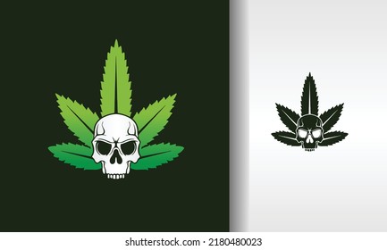 The simple Skull cannabis logo