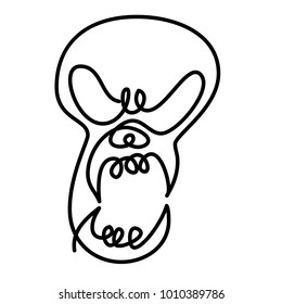 Simple skull in continuous line art design.