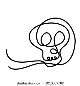 Simple skull in continuous line art design.