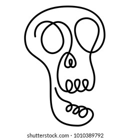 Simple skull in continuous line art design.