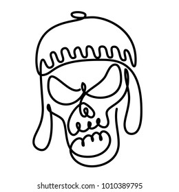Simple skull in continuous line art design.