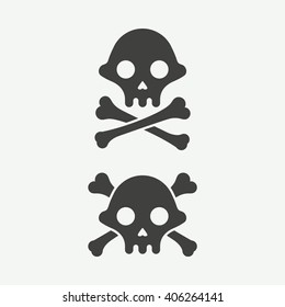 Simple skull and crossbones icon