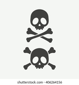 Simple skull and crossbones icon