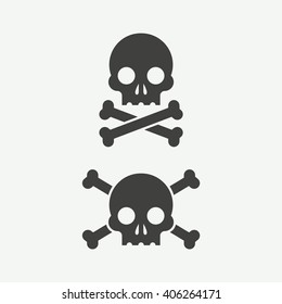 Simple skull and crossbones icon