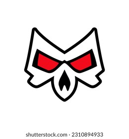 simple skull face bone logo vector illustration template design
