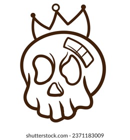 Simple Skull hand Drawing Line doodle. Illustration Good for design tshirt and simple tattoos