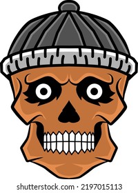 simple skull head vector for logo design