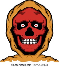 simple skull head vector for logo design