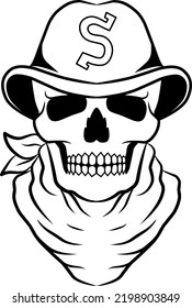 simple skull head vector for logo design