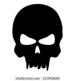 Simple skull head vector with scary look and sharp teeth.