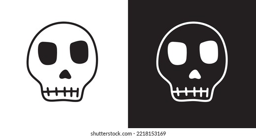 Simple skull icon design illustration. 