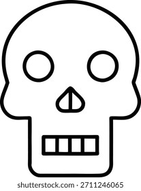 Diseño gráfico de arte de línea de icono de cráneo simple