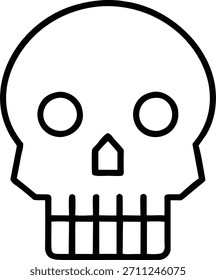 Simple Skull Icon Line Art Graphic Design