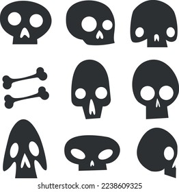 simple skull icon. this is skull with cartoon character model used for your emoji or background.