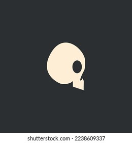 simple skull icon. this is skull with cartoon character model used for your emoji or background.