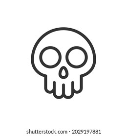 Simple skull line icon. Premium symbol in stroke style. Design of skull icon. Vector illustration.