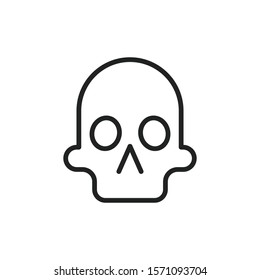 Simple skull line icon. Stroke pictogram. Vector illustration isolated on a white background. Premium quality symbol. Vector sign for mobile app and web sites.