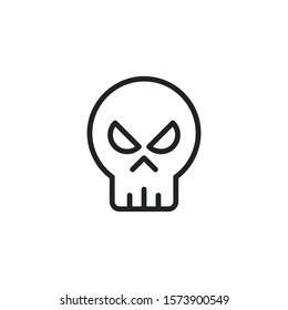 Simple skull line icon. Stroke pictogram. Vector illustration isolated on a white background. Premium quality symbol. Vector sign for mobile app and web sites.