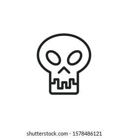 Simple skull line icon. Stroke pictogram. Vector illustration isolated on a white background. Premium quality symbol. Vector sign for mobile app and web sites.