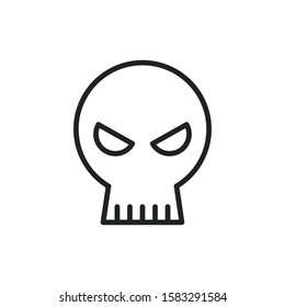 Simple skull line icon. Stroke pictogram. Vector illustration isolated on a white background. Premium quality symbol. Vector sign for mobile app and web sites.