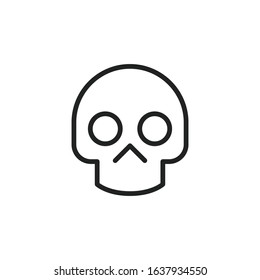 Simple skull line icon. Stroke pictogram. Vector illustration isolated on a white background. Premium quality symbol. Vector sign for mobile app and web sites.
